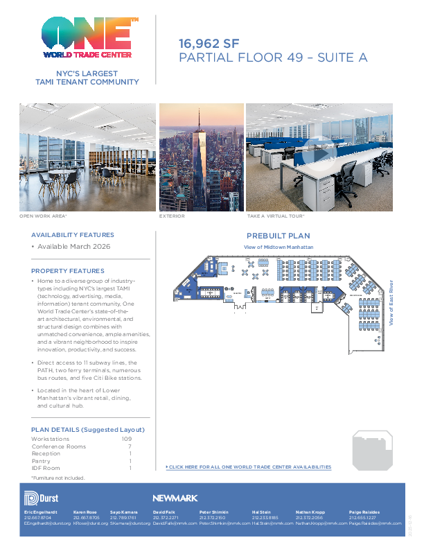One World Trade Center Partial Floor 49A floorplan