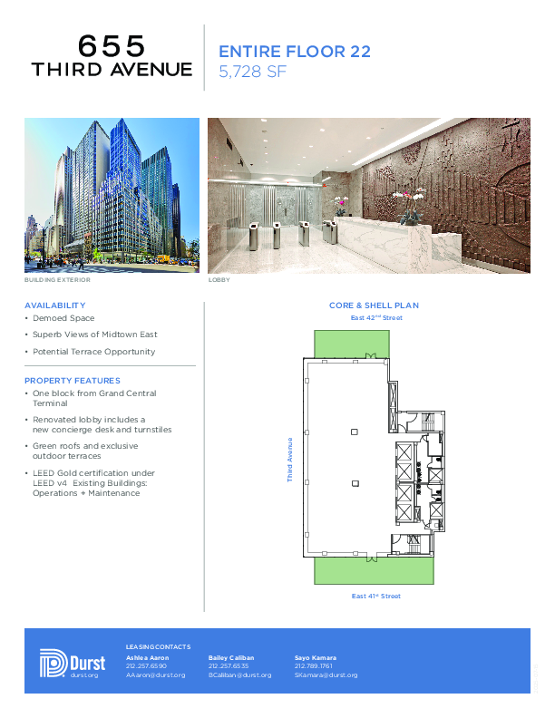 655 Third Avenue Entire 22 floorplan