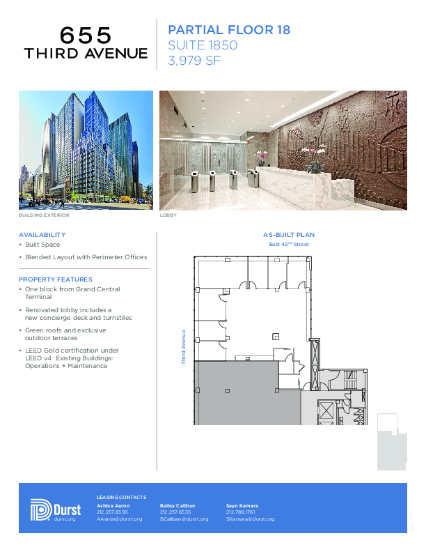 655 Third Avenue Partial 18 floorplan