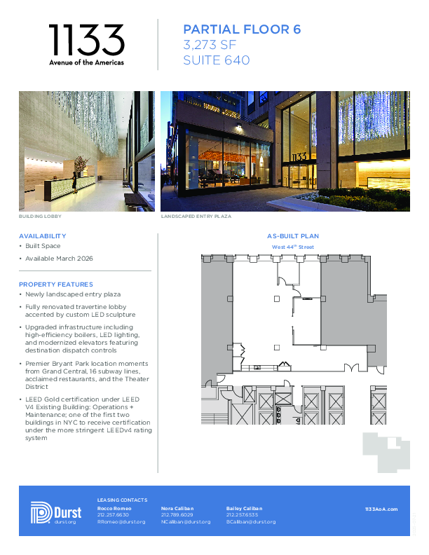 1133 Avenue of the Americas Partial 6 floorplan