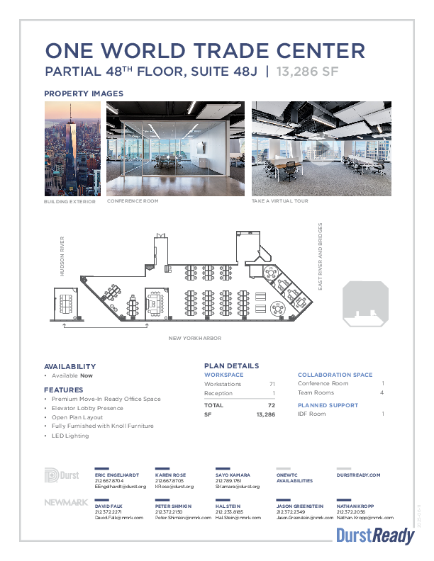 One World Trade Center Partial Floor 48 J floorplan