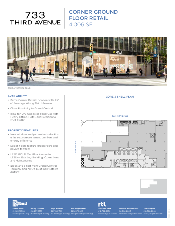 733 Third Avenue Corner Ground Floor Retail floorplan
