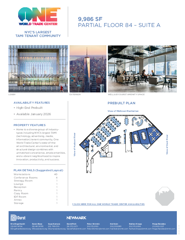 One World Trade Center Partial Floor 84 A floorplan