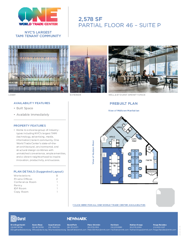 One World Trade Center Partial Floor 46 P floorplan