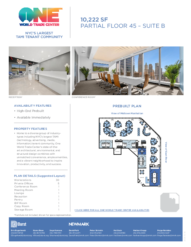 One World Trade Center Partial Floor 45 B floorplan