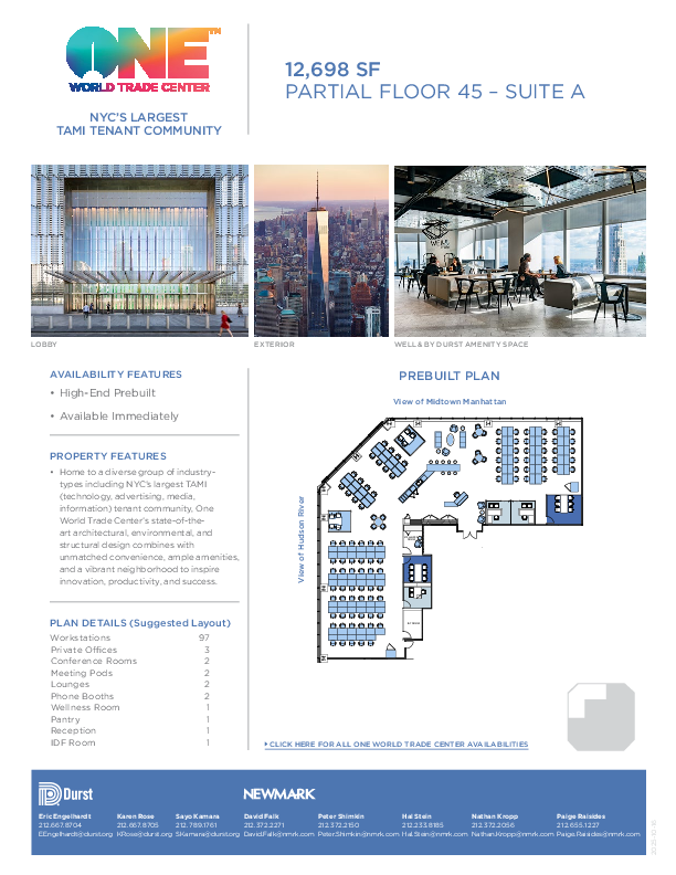 One World Trade Center Partial Floor 45 A floorplan