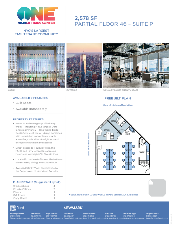 One World Trade Center Partial Floor 46 P floorplan