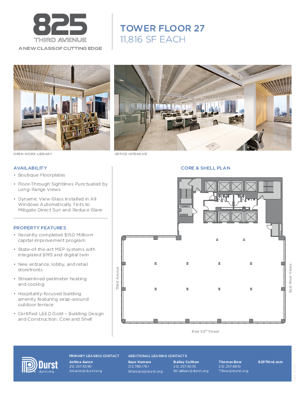 825 Third Avenue Tower Floor 27 floorplan