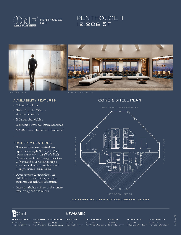 One World Trade Center Penthouse II floorplan