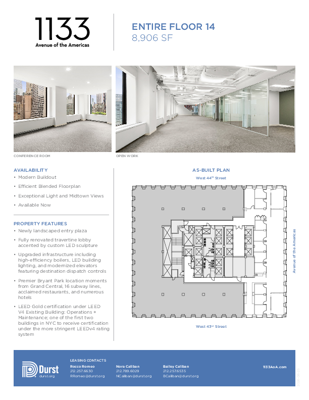 1133 Avenue of the Americas Entire Floor 14 floorplan