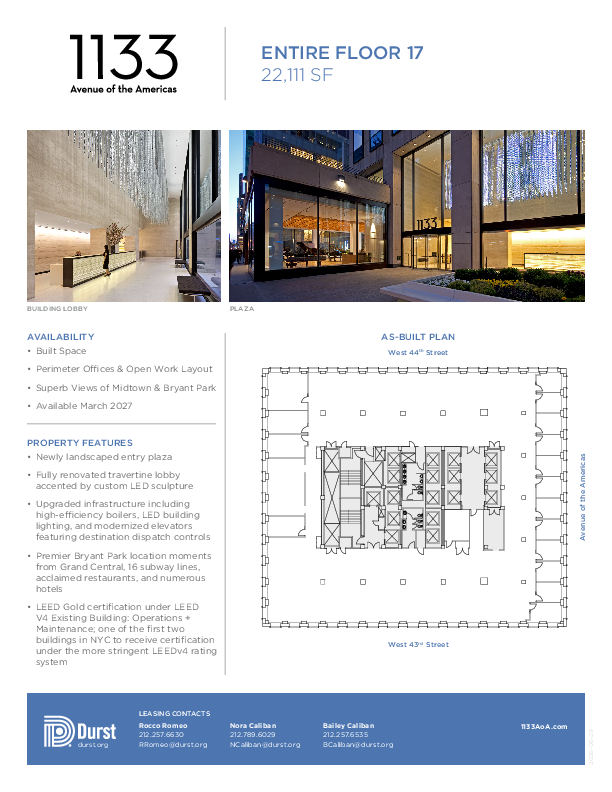 1133 Avenue of the Americas Entire 17 floorplan