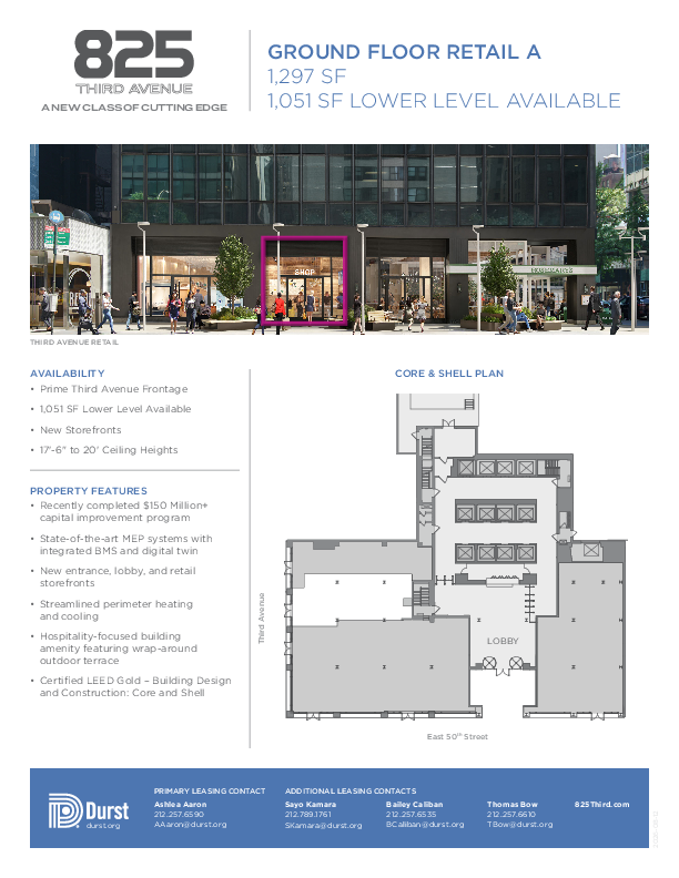 825 Third Avenue Ground Floor Retail A floorplan