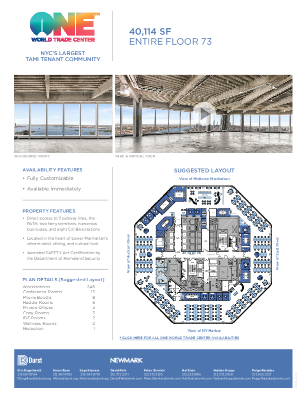 One World Trade Center Entire Floor 73 floorplan